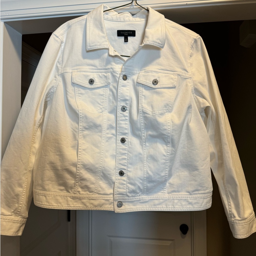 Talbots Classic White Jean Jacket